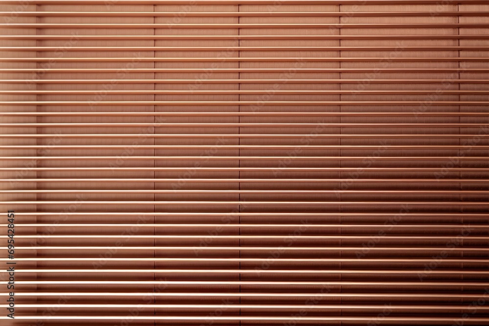 Poster a close up of a window with a blind made out of wooden slats on the outside of the window and a cat 