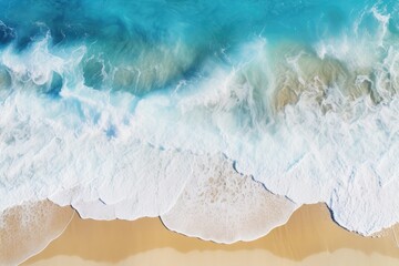 Top Down Aerial Drone Image of Shoreline in Maldives. AI Generated