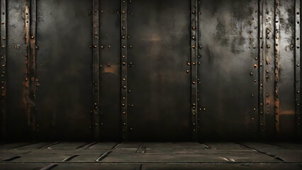 3D render of an industrial background with a lot of metal elements.