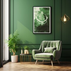 Light Green Paint Wall With Natural Light Art Mockup Instagram Post -