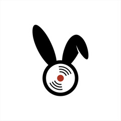 unique logo concept with DJ and Rabbit