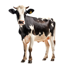 Dairy cow isolated on transparent background. AI generated. - obrazy, fototapety, plakaty