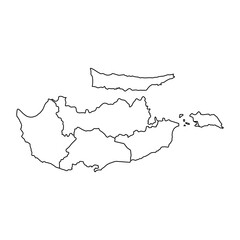 Republic of Cyprus map with administrative divisions. Vector illustration.