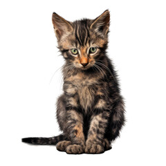 Abandoned cat isolated on transparent background. AI generated. PNG