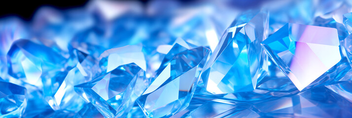 Spectral refraction of light in transparent crystals - blue texture