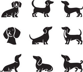 Icon Set Of Dog, Breeds, Canine, Pooch, Hound, Puppy, Mutt, Pet, Doggy editable vector