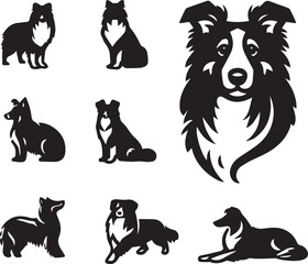 Icon Set Of Dog, Breeds, Canine, Pooch, Hound, Puppy, Mutt, Pet, Doggy editable vector