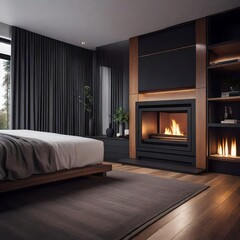 modern interior of a bedroom