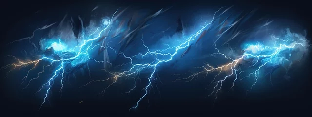 Deurstickers blue lightning bolt © Syarif