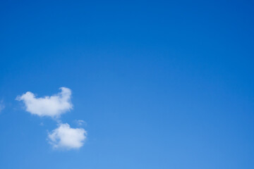Minimal soft white clouds on clear sky background with copy space