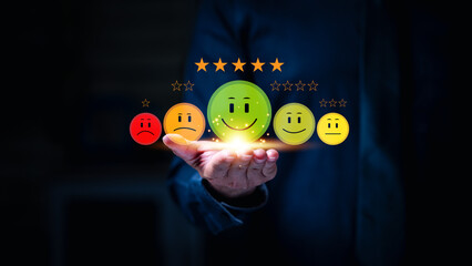 Satisfaction concept. Client's smile is the ultimate feedback, a tangible expression of...