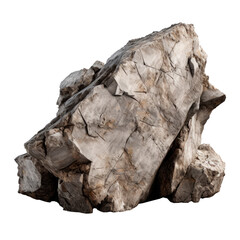 Big piece of stone isolated on transparent background. AI generated. PNG
