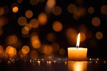 Night of illumination. Captivating image captures enchanting ambiance of candlelit night. Warm glow of candles against dark background creates cozy and serene atmosphere evoking feelings of peace - Powered by Adobe