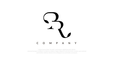 Initial PR Logo Design Vector  - obrazy, fototapety, plakaty