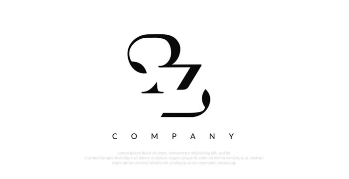 Initial PZ Logo Design Vector