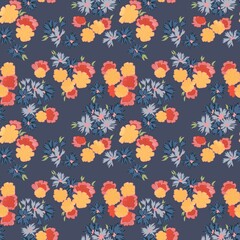 Floral liberty pattern. Plant background for fashion, tapestries, prints. Modern floral design perfect for fashion and decoration