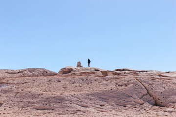 unrecognizable person at Campo de Piedra Pomez, Catamarca, Argentina
