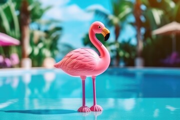 Pink Flamingo Toy Adds Turquoise Pool Vibes To Tropical Atmosphere