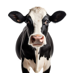 Dairy cow isolated on transparent background. AI generated.