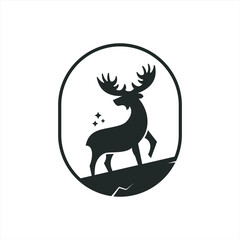 Flat line Deer logo illustration