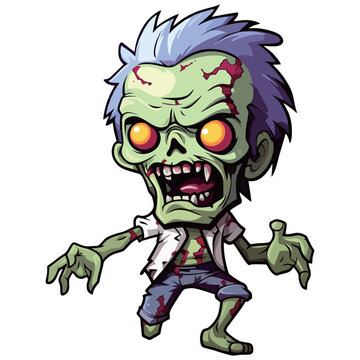 Spooky Smirk - This name focuses on the zombie's mischievous expression, suggesting a sticker design that showcases a cartoon zombie with a playful and spooky smirk. It captures the essence