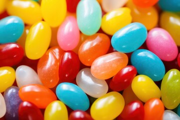 Fototapeta na wymiar Colorful jelly beans background. Top view. Jelly beans background.