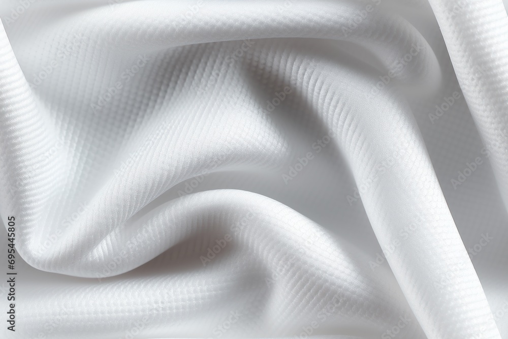 Poster a close up view of a white fabric with a very wavy pattern in the middle of the fabric, it looks lik