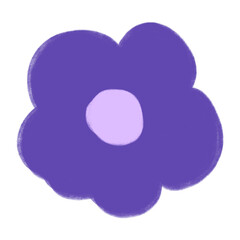 Cute Purple Flower Hand Drawn Cartoon illustration Cute Flower Cute Element Flower Hand Drawn Kid Flower Drawing