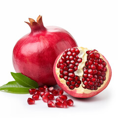 pomegranate isolated on white background. Generative AI