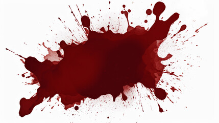Blood splashes. Smudges and splashes of red liquid on a white background. Red ink splatters and drips.