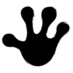 Frog paw print brush stroke style