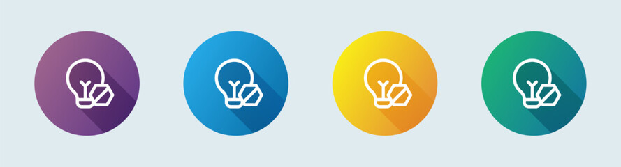 Light off line icon in flat design style. Bulb signs vector illustration.