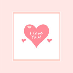 I love You! Valentine's frame card