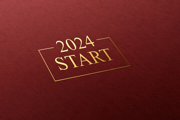 Fototapeta na wymiar 2024 Start Stylish Text Illustration Design 