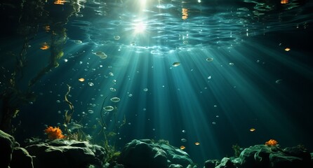 Bubbling Undersea Bliss: Tranquil Underwater Background