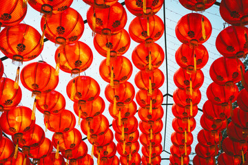 Red Chinese Lamp for a Lunar New Year, Chinese New Year