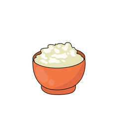 bowl of rice illustration on white background - 695450066