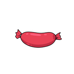 chicken sausage illustration on white background - 695450095