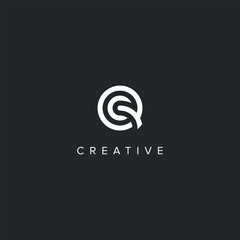 Monogram professional unique letter CQ QC logo design template. Initials Business logo.