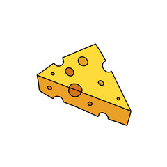slice cheese illustration on white background - 695450692