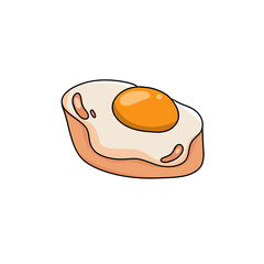 egg bread illustration on white background - 695450859