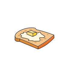bread with melted cheese illustration on white background - 695451015