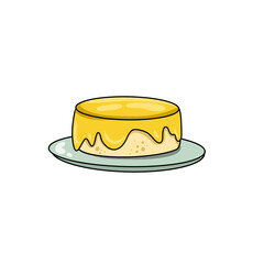 cheese cake illustration on white background - 695451206