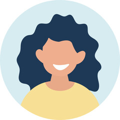 woman avatar, portrait of a young character.flat vector illustration.