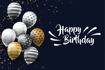 Vector happy birthday celebration typography design for greeting card