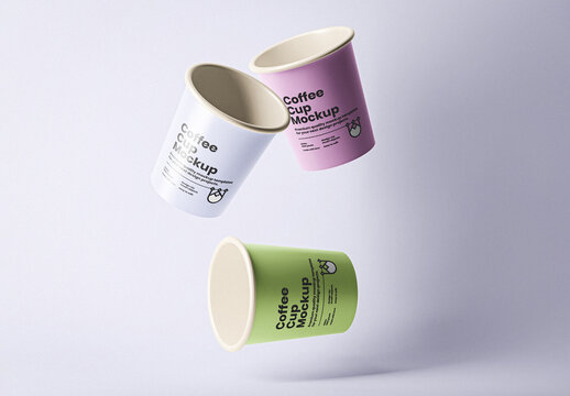 Floating Coffee Cup Mockup