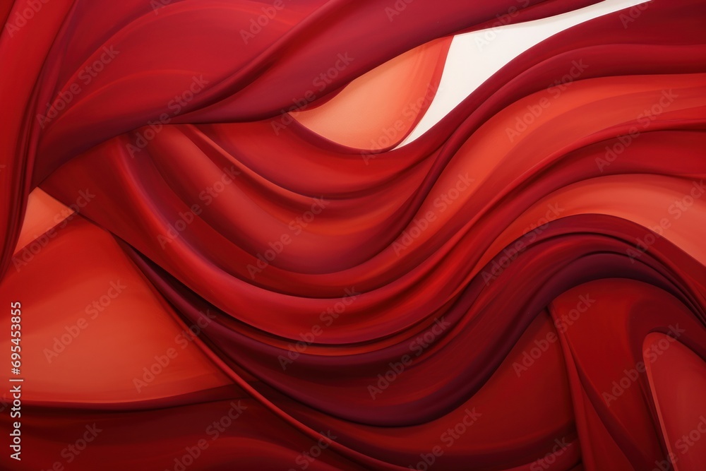 Poster a close up of a red and white background with a wavy design on the bottom half of the image and the 