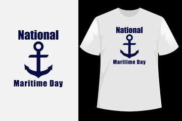 World Maritime Day with World map and Ship Wheel or Steering Symbol in sea line, Ocean Day t shirt design