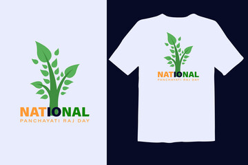Rashtriya Panchayati Raj Diwas Translate: National Gram Panchayati Raj day in India, 24th April Vector t shirt design - obrazy, fototapety, plakaty
