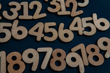 Background or texture of numbers. Finance data concept. Mathematic. Banking or currency. Business and economic growth.